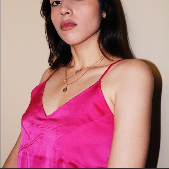 a new day | Tops | Hot Pink Silk Cami Tank Top | Poshmark